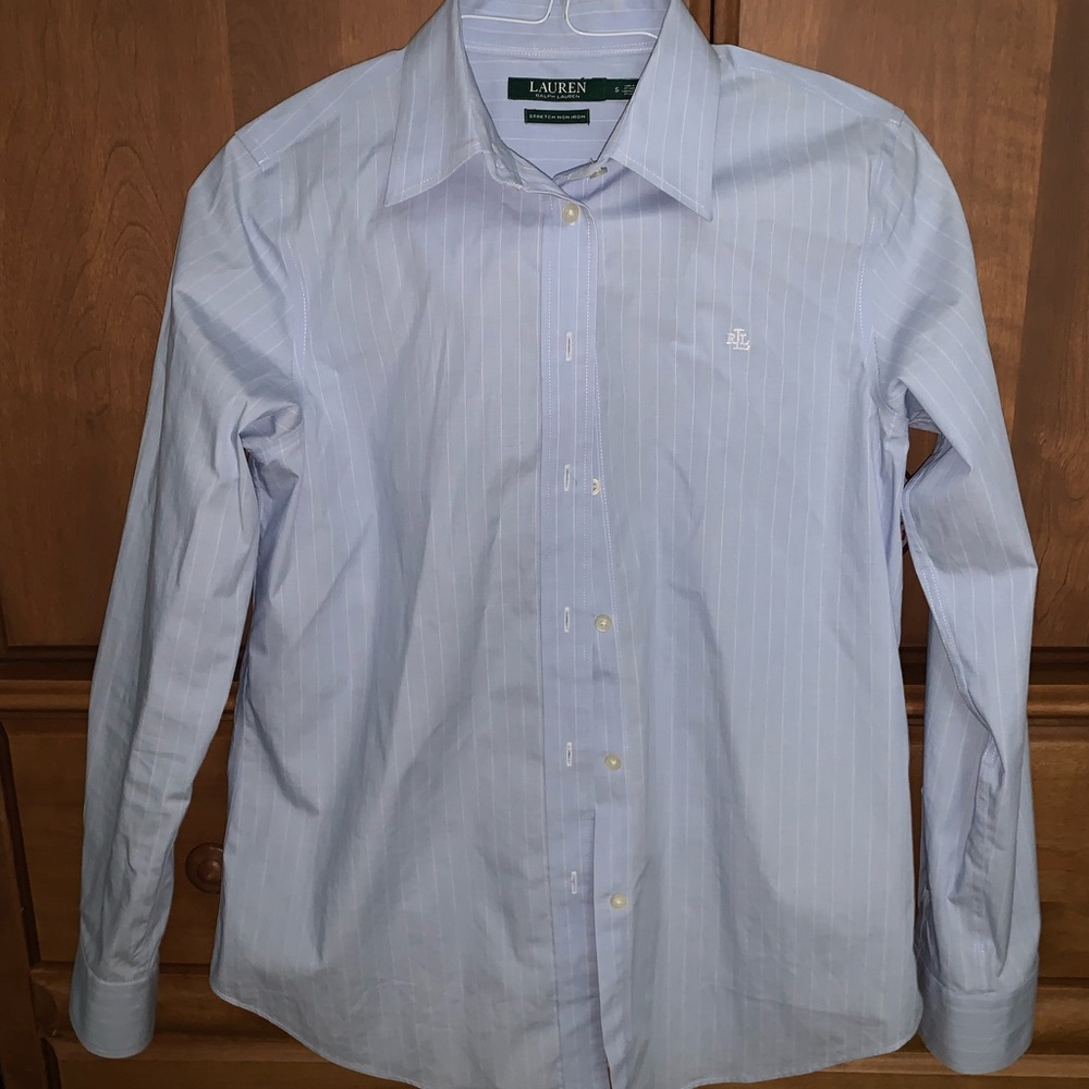 Ralph Lauren Light Blue Striped Button